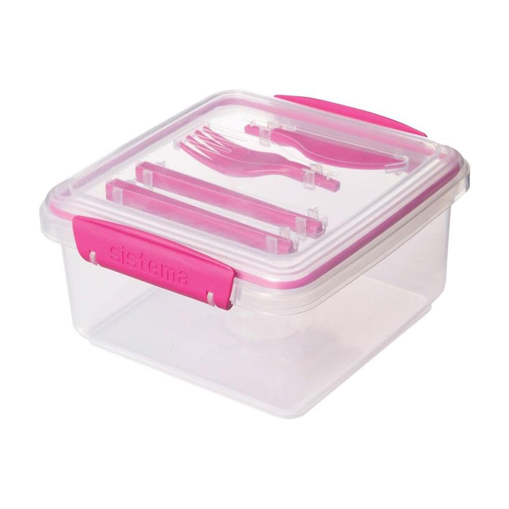 Sistema To Go Lunch Box Plus With Cutlery 1.2 Litres - Assorted Colours