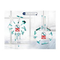 Leifheit Window Slider XL Squeegee & Connecting Telescope Handle 200cm - Turquoise