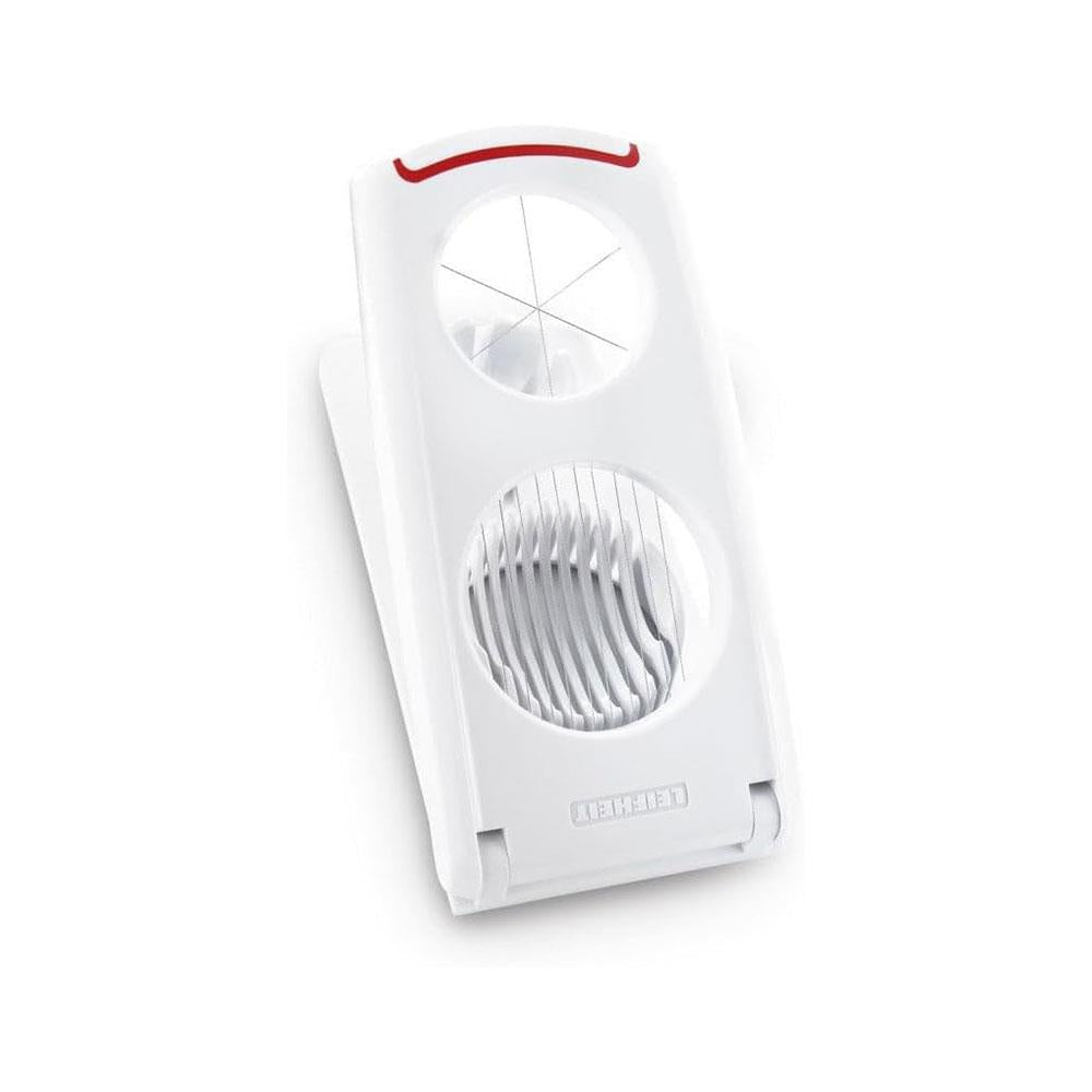 Leifheit ComfortLine Combi Egg Cutter Stainless Steel Mushrooms & Potatoes Cutters 3 In 1 Function - White/Red