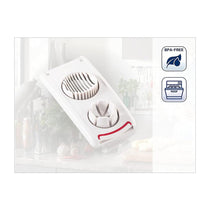 Leifheit ComfortLine Combi Egg Cutter Stainless Steel Mushrooms & Potatoes Cutters 3 In 1 Function - White/Red