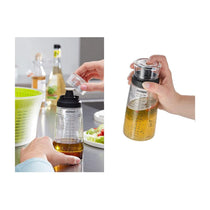 Leifheit Salad Dressing Shaker 5 Imprinted Recipes Glass Bottle 300ml - Black/Transparent