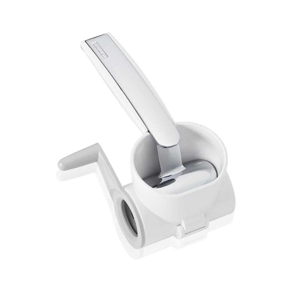 Leifheit Parmesan Mill ComfortLine Rotary Cheese Grater Mill With Left & Right Hand Use - White