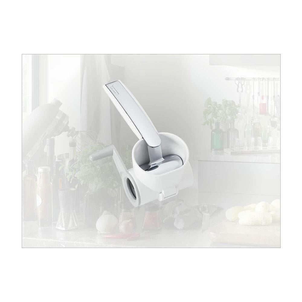 Leifheit Parmesan Mill ComfortLine Rotary Cheese Grater Mill With Left & Right Hand Use - White Secondary image
