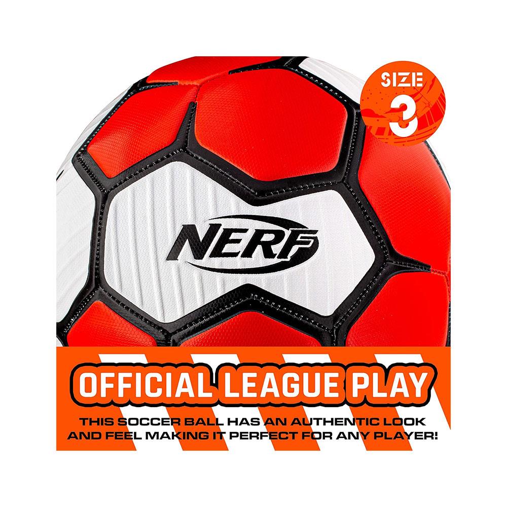 Nerf Proshot Kids Soccer Ball Outdoor Youth Soccer Balls + Air Pump Set Ball Size 3 - Red/White/Black Secondary image