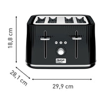 Tefal Loft Quintessentially British 4 Slice Toaster Plastic 1700 W - Noir Black