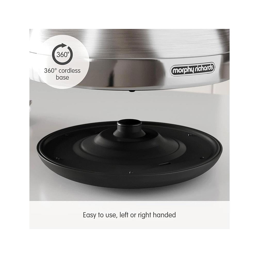 Morphy Richards Venture Pyramid Kettle Brushed Stainless Steel 3000W 1.5 Litres - Silver