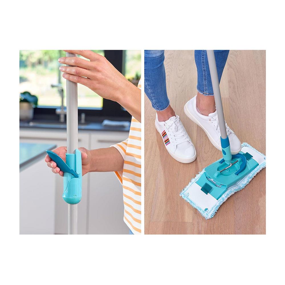 Leifheit Clean Twist M Ergo Mop & Bucket Set Moisture Controlled Spin 33cm Wide Mop - Turquoise