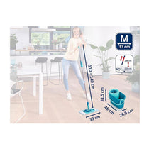 Leifheit Clean Twist M Ergo Mop & Bucket Set Moisture Controlled Spin 33cm Wide Mop - Turquoise