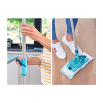 Leifheit Clean Twist M Ergo Mobile Mop & Bucket Set Moisture Controlled Spin 33cm Wide Mop Head - Turquoise