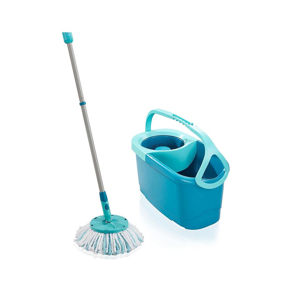 Leifheit Clean Twist Ergo Disc Floor Mop & Bucket Set Moisture-Controlled Spin Mop - Turquoise Main image