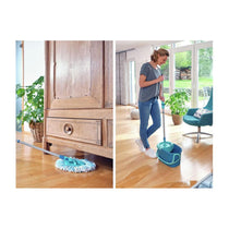 Leifheit Clean Twist Ergo Disc Floor Mop & Bucket Set Moisture-Controlled Spin Mop - Turquoise