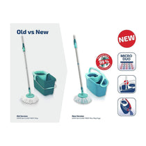 Leifheit Clean Twist Ergo Disc Floor Mop & Bucket Set Moisture-Controlled Spin Mop - Turquoise