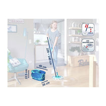 Leifheit Clean Twist Ergo Disc Floor Mop & Bucket Set Moisture-Controlled Spin Mop - Turquoise