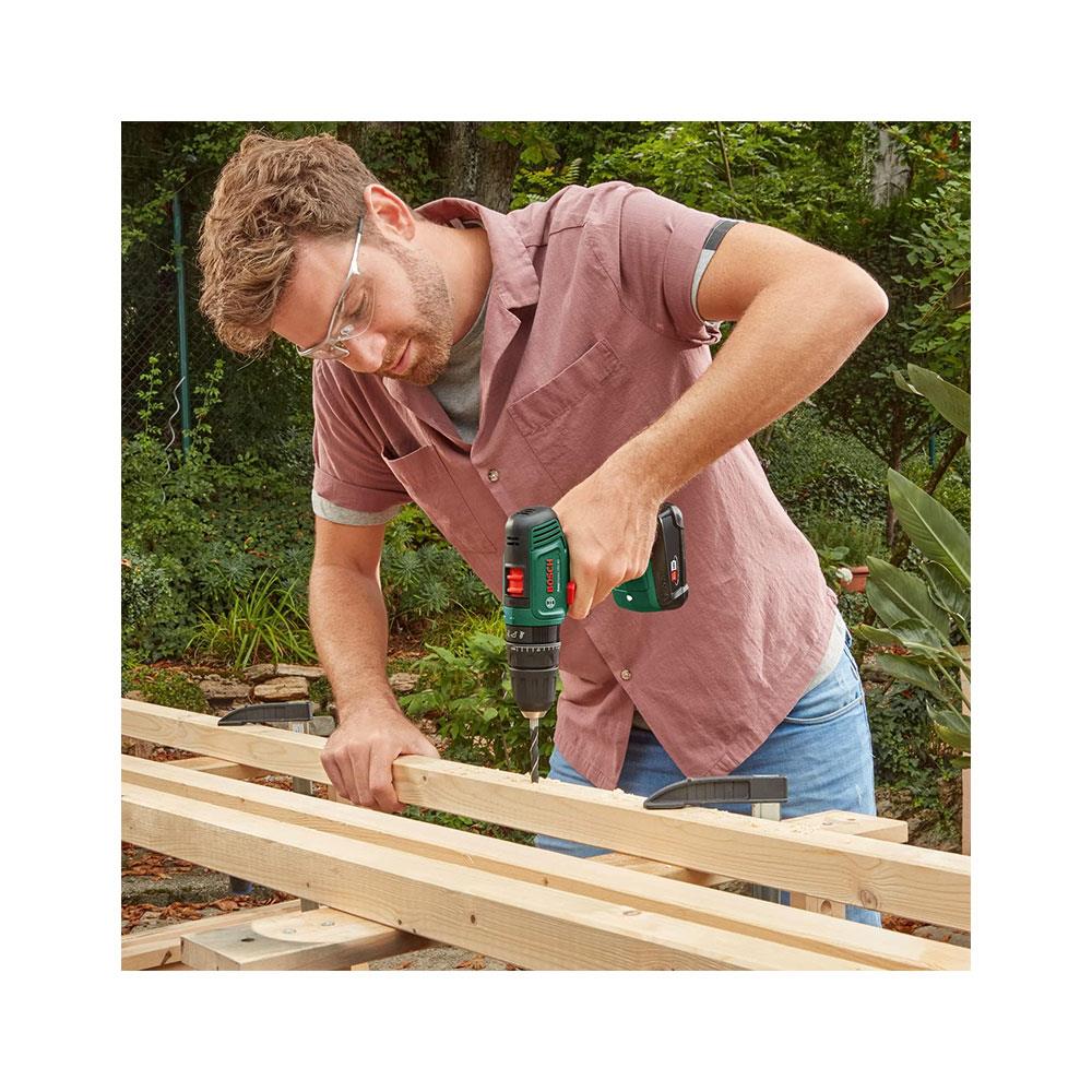 Bosch Power For ALL 18V Li-ion Brushed Cordless Combi Drill 2 x 2Ah Batteries & Charger In Carrying Case 240V
