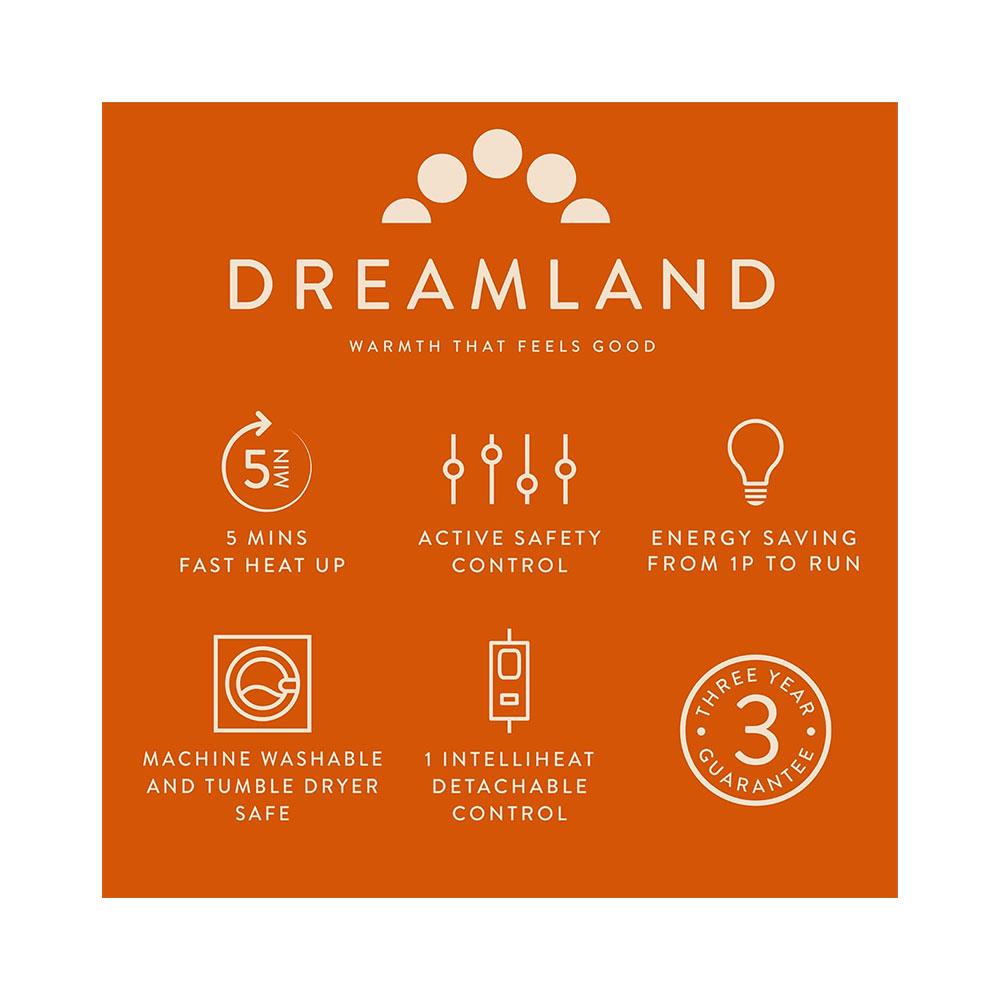 Dreamland Revive Me Back Heat Pad With 5 Temperature Settings Intelliheat Technology 61cm x 38cm - Grey