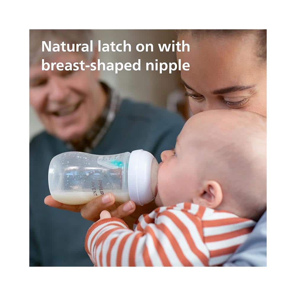 Philips Avent Natural Response Baby Newborn Gift Set 4 AirFree Vent Baby Bottle 125ml & 260ml 0-12 Months+ - Clear