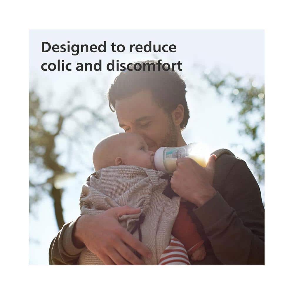 Philips Avent Natural Response Baby Newborn Gift Set 4 AirFree Vent Baby Bottle 125ml & 260ml 0-12 Months+ - Clear