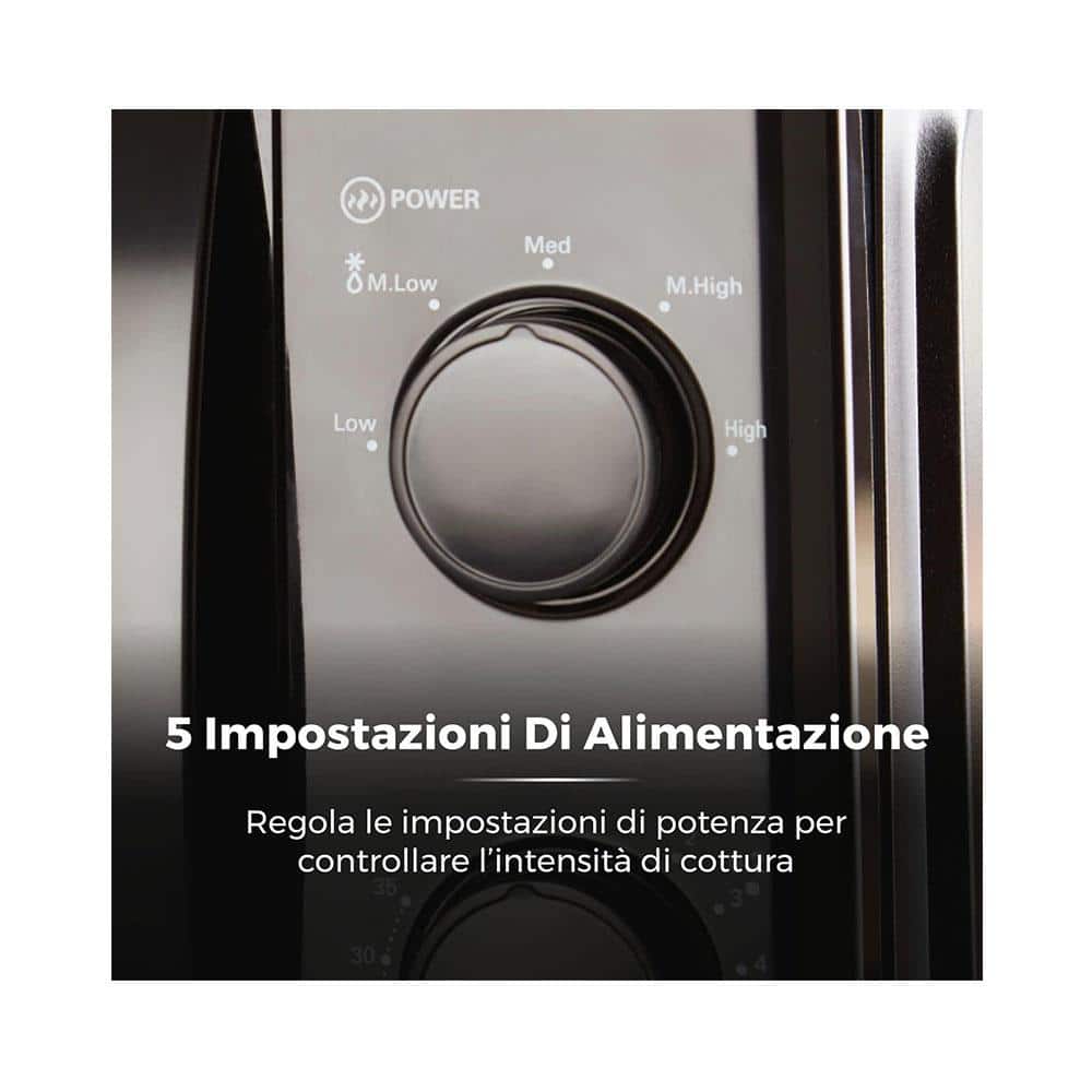 Tower Manual Microwave With 5 Power Levels 35 Minute Timer 700W 20 Litres - Black