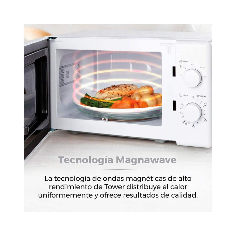 Tower Manual Microwave With 5 Power Levels And 35 Minute Timer 700 W 20 Litre - White