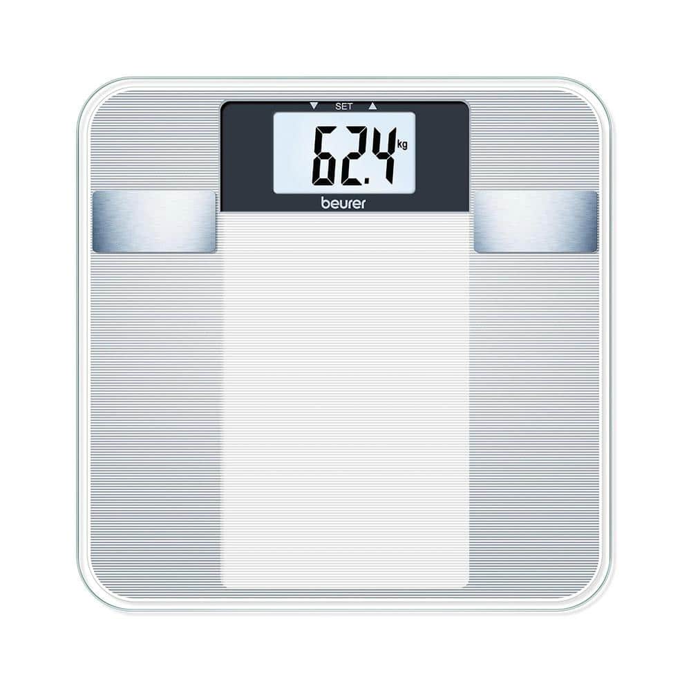Beurer Diagnostic Bathroom Scales With BMI Full-Body Analysis & XL LCD Display Up To 150kg Weight Capacity - Transparant