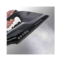 Russell Hobbs Diamond Elite Steam Iron Black Diamond Soleplate 3100W 350ml Water Tank - Black