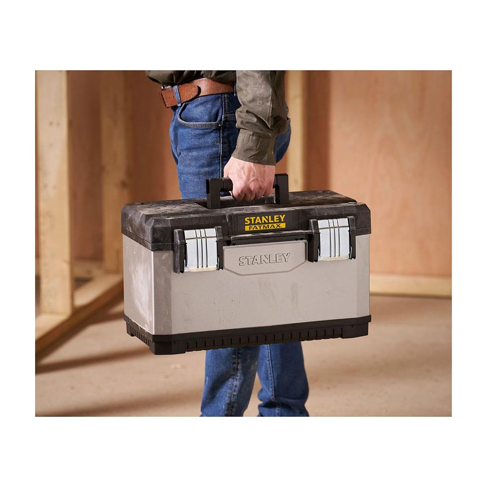 Stanley FatMax 20 Inch Deep Toolbox Storage With Heavy Duty Metal Latch - Black/Yellow