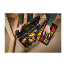 Stanley FatMax 23 Inch Toolbox Storage Organiser With Heavy Duty Metal Latch - Black/Yellow