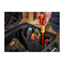 Stanley FatMax 23 Inch Toolbox Storage Organiser With Heavy Duty Metal Latch - Black/Yellow