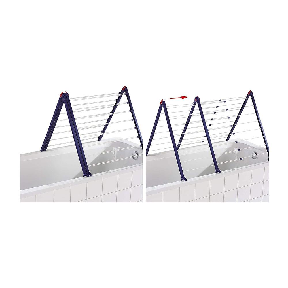 Leifheit Pegasus 190 Bath Extendable Folding Clothes Laundry Airer Dryer - Blue/White