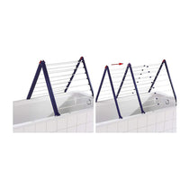 Leifheit Pegasus 190 Bath Extendable Folding Clothes Laundry Airer Dryer - Blue/White