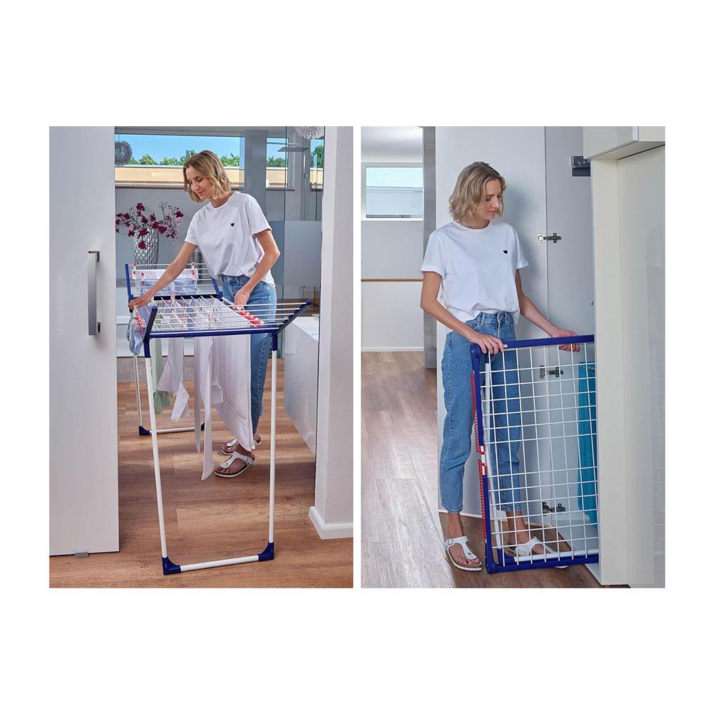 Leifheit Pegasus Slim 150 Laundry Dryer 15m Drying Space Foldable Airer Blue White