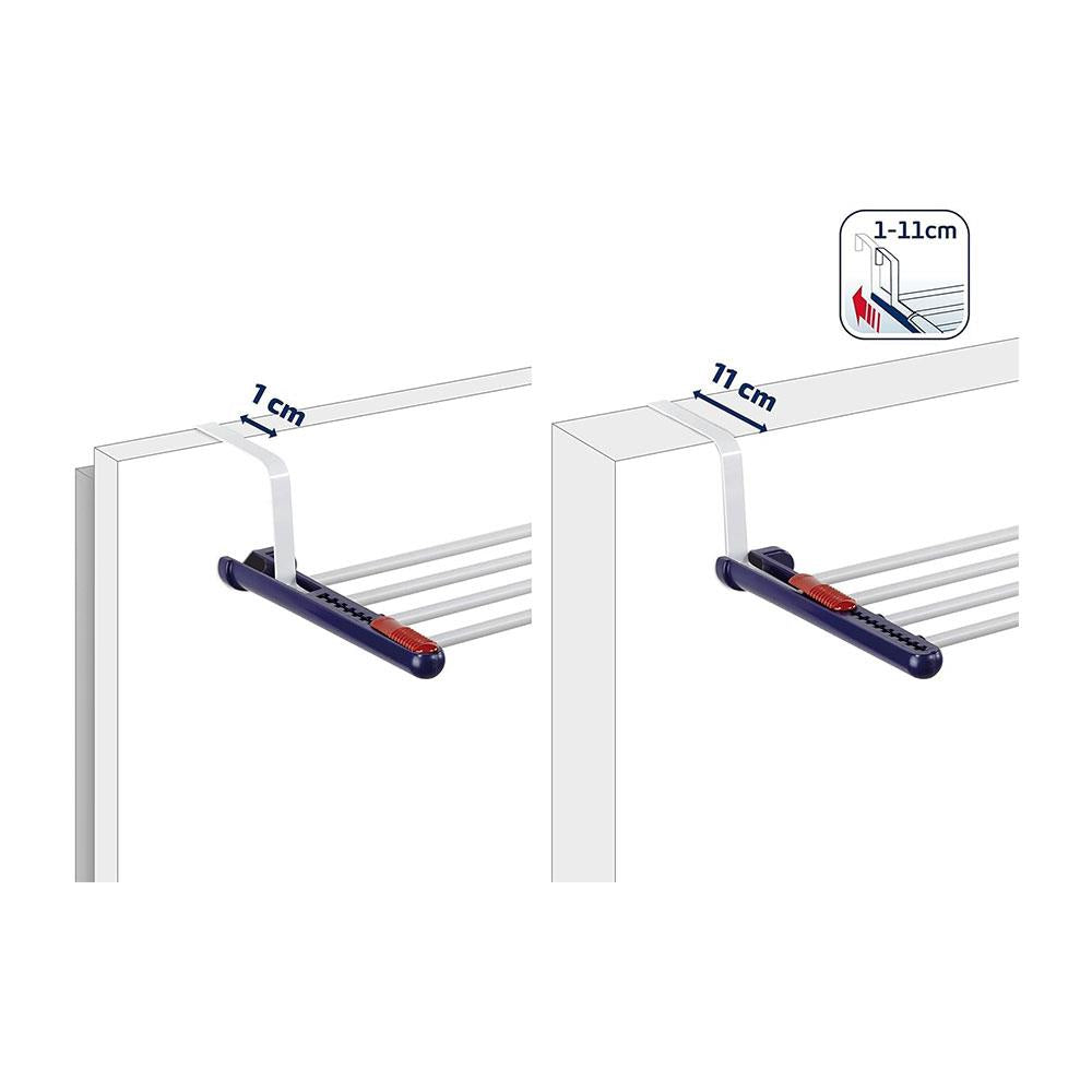Leifheit Quartett 20 Radiator Clothes Dryer Over Door Drying Rack 2m Blue White