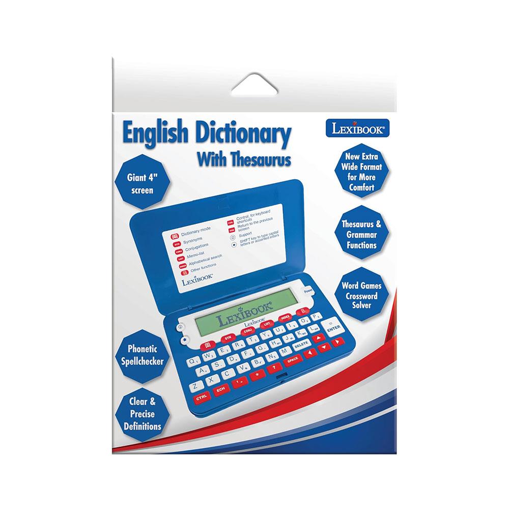 Lexibook English Electronic Dictionary with Thesaurus Grammar Functions Phonetic Spellchecker Word Games Blue