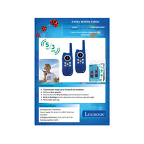 Lexibook Walkie Talkies with 5Km Range Powerful Digital Sound Kids Communication Game Belt Clip Multicolour