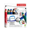 Stabilo MARKdry Whiteboard & Flipchart Markers with Sharpener & Wiping Cloth Multicolour Pack of 4
