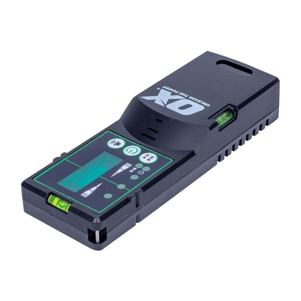 OX Tools Pro Green Laser Level Detector With Clamp Range Up To 60 Meters - Black