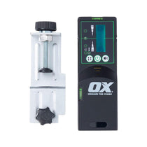 OX Tools Pro Green Laser Level Detector With Clamp Range Up To 60 Meters - Black