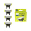 Philips OneBlade 360 Replacement Blade For Hybrid Electric Shaver & Trimmer Trim Edge Shave 4 Pack - Lime Green/Charcoal Grey