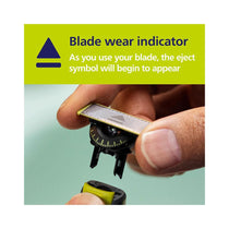 Philips OneBlade 360 Replacement Blade For Hybrid Electric Shaver & Trimmer Trim Edge Shave 4 Pack - Lime Green/Charcoal Grey