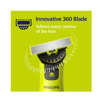Philips OneBlade 360 Replacement Blade For Hybrid Electric Shaver & Trimmer Trim Edge Shave 4 Pack - Lime Green/Charcoal Grey