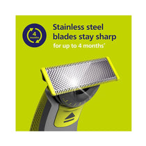 Philips OneBlade 360 Replacement Blade For Hybrid Electric Shaver & Trimmer Trim Edge Shave 4 Pack - Lime Green/Charcoal Grey