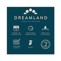 Dreamland Silent Power Comfort Fan Heater With 4 Heating Modes Antifreeze Function 2100W - Black