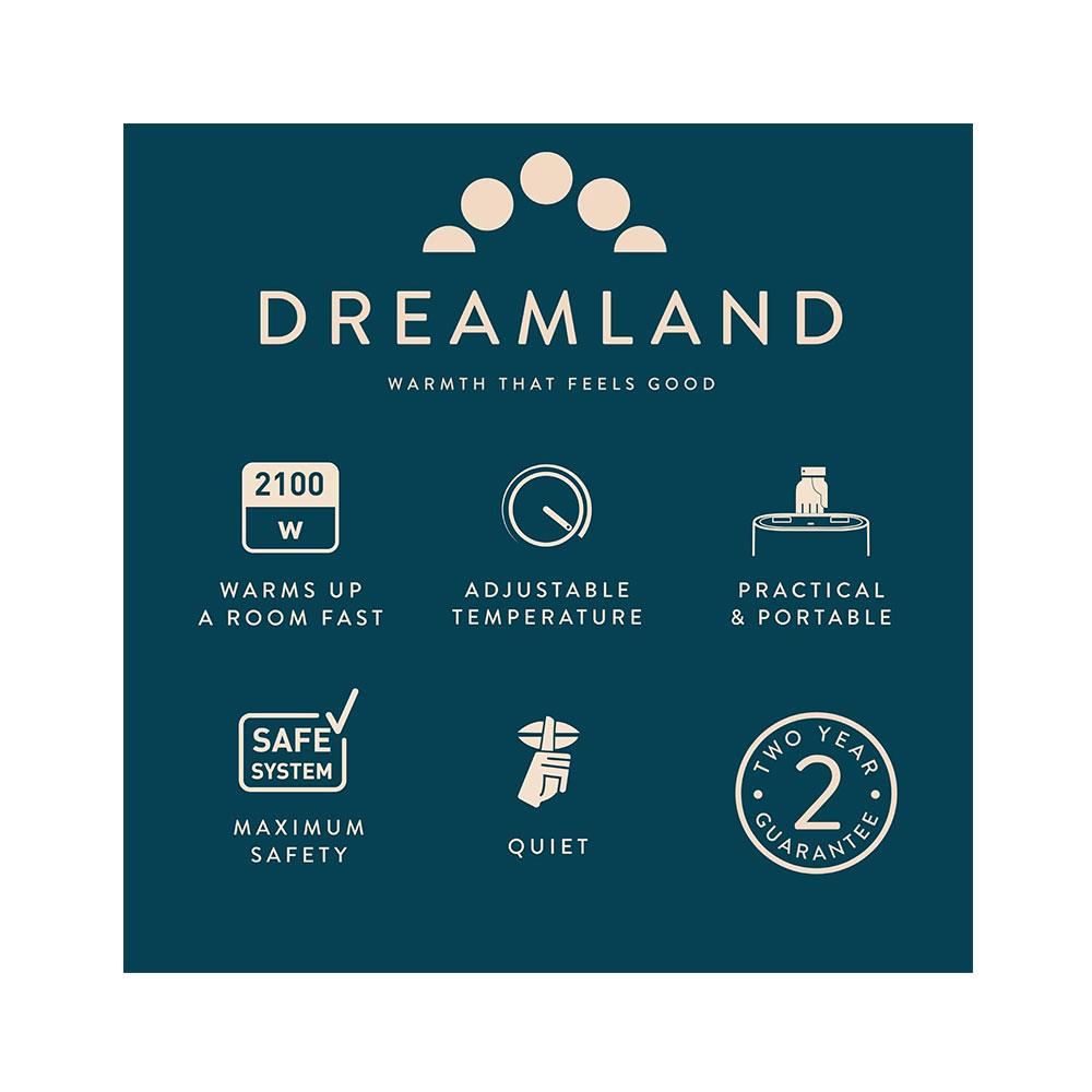Dreamland Silent Power Comfort Fan Heater With 4 Heating Modes Antifreeze Function 2100W - Black