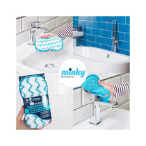 Minky Microfibre Cloth Anti-Bacterial Bathroom Cleaning Pad Scourer - Blue