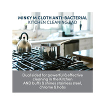 Minky Microfibre Cloth Anti-Bacterial Kitchen Cleaning Pad Clean Scrubbing Surfaces Sink - Grey