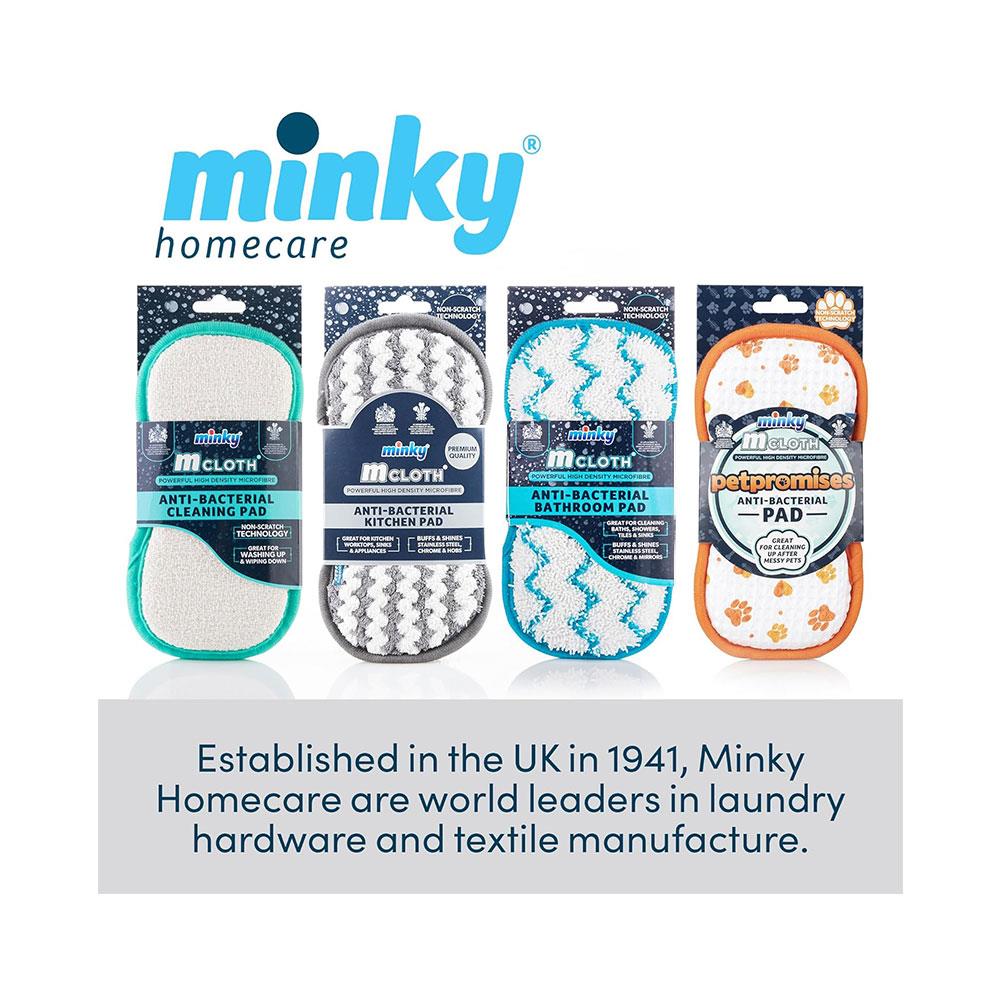Minky Microfibre Cloth Anti-Bacterial Kitchen Cleaning Pad Clean Scrubbing Surfaces Sink - Grey