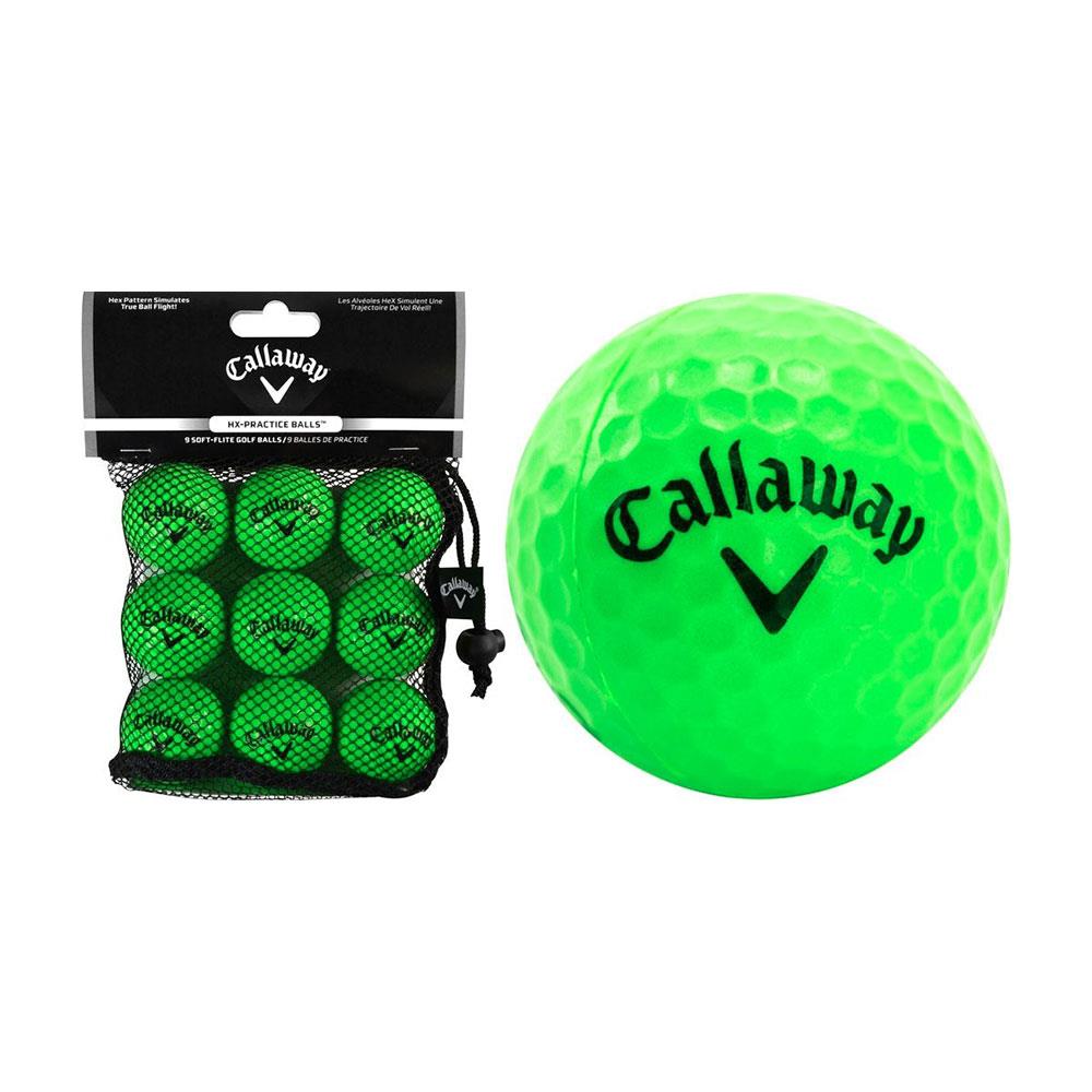 Callaway Soft Flight Golf Balls With Hex Pattern Practice Balls Pack of 9 - Neon Green Main image
