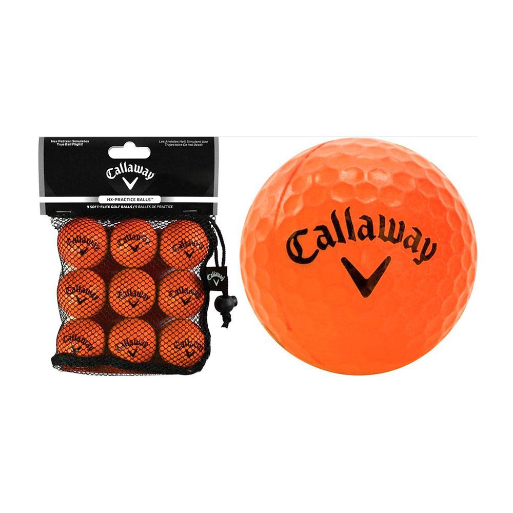 Callaway Soft Flight Golf Balls With Hex Pattern Practice Balls Pack of 9 - Neon Orange Main image