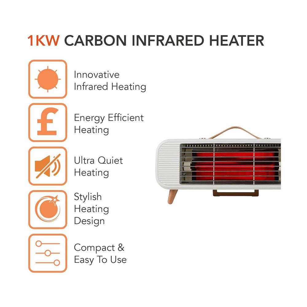 Warmlite Infrared Desk Heater Ultra Quiet & Overheat Protection 350W - Cream Secondary image
