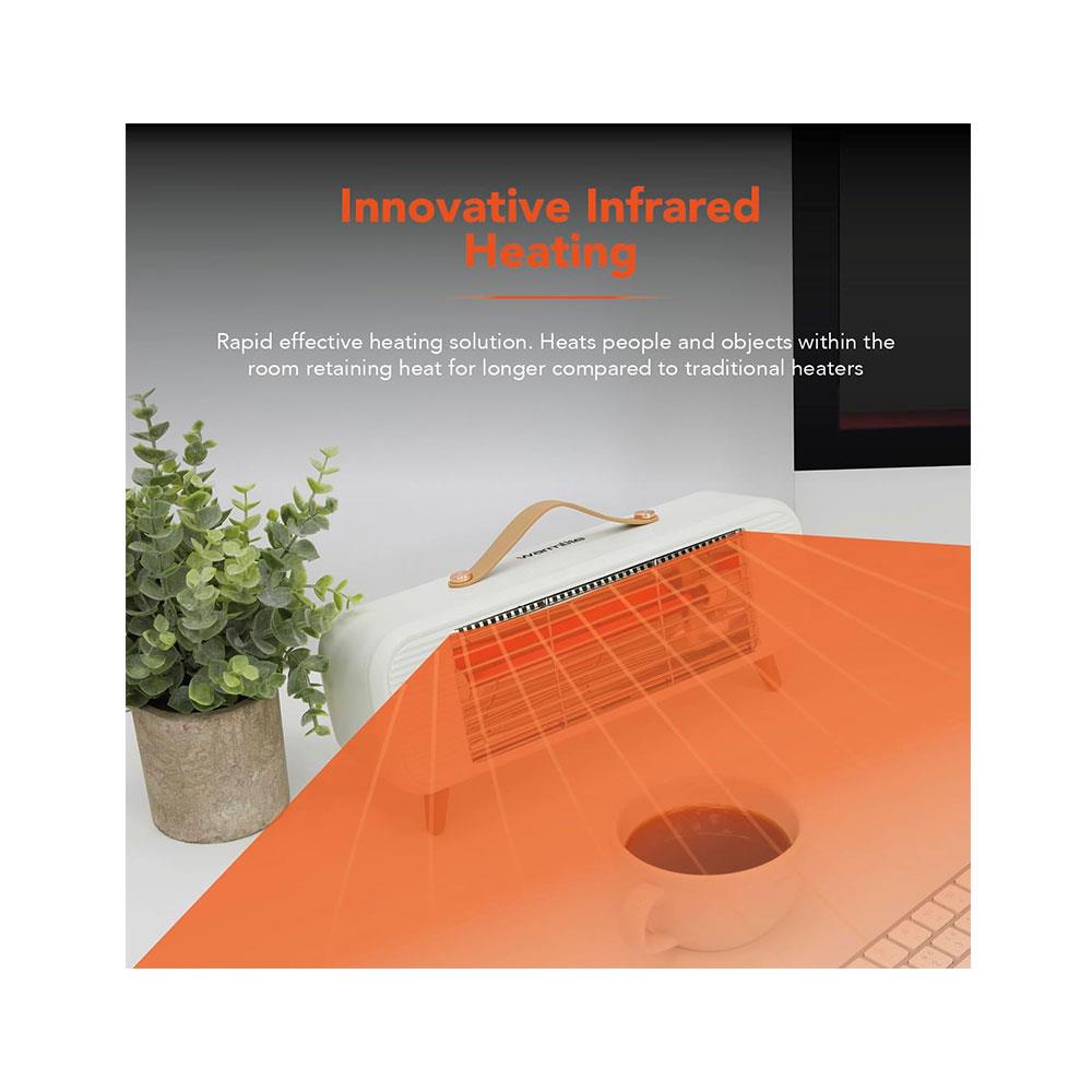 Warmlite Infrared Desk Heater Ultra Quiet & Overheat Protection 350W - Cream